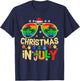 Santa Claus Sunglasses Beach Christmas in July Men Women Kid T-Shirt - T-Shirt | Navy