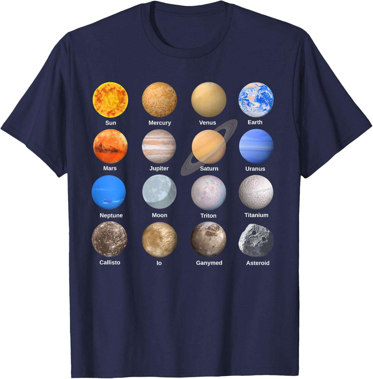 Solar System Planets Science Space Boys Girls STEM Kids T-Shirt - T-Shirt | Navy