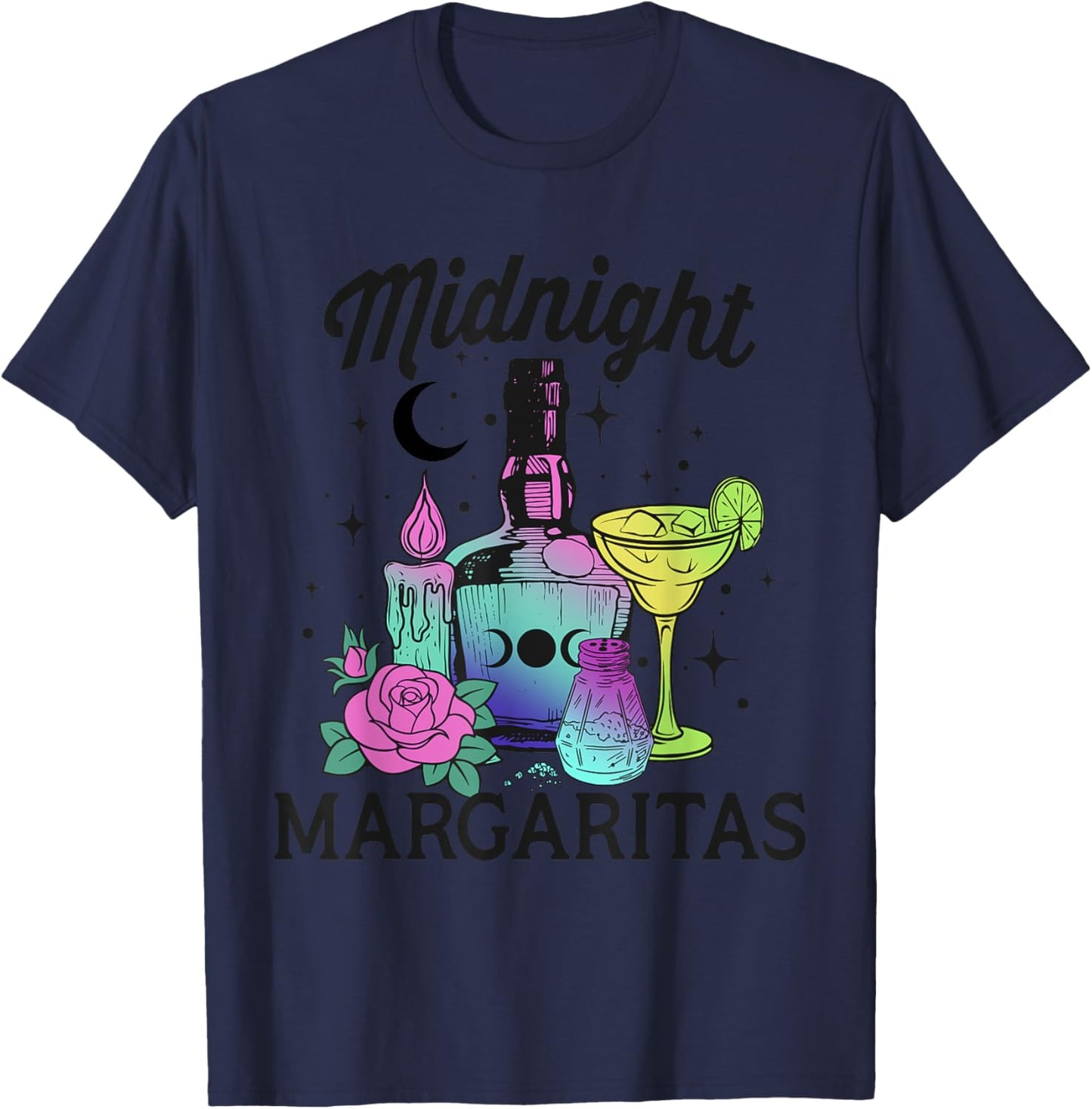 Midnight Margaritas Witch Wiccan T-Shirt - T-Shirt | Navy
