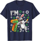 7 Year Old Bunny 7th Birthday Party Dabbing Bunny Lover T-Shirt - T-Shirt | Navy