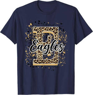 Eagles Splatter School Spirit Eagle Pride Gold Black Eagles T-Shirt - T-Shirt | Navy