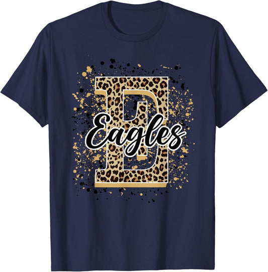 Eagles Splatter School Spirit Eagle Pride Gold Black Eagles T-Shirt - T-Shirt | Navy