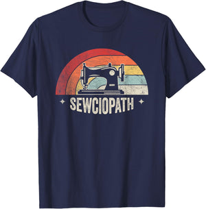 Retro Vintage Sewing Shirt Funny Sew Sewing Lover Sewciopath T-Shirt - T-Shirt | Navy