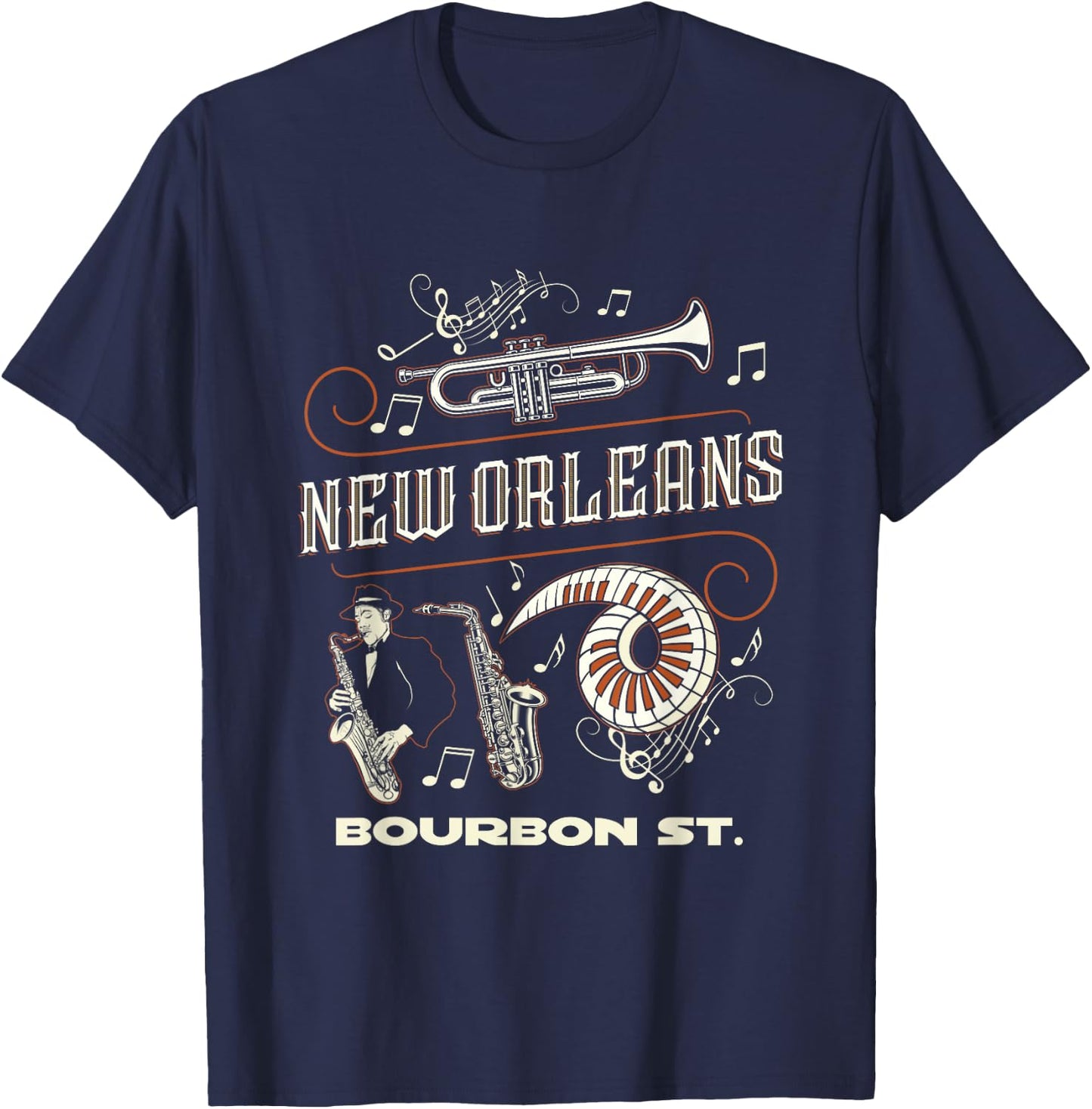 New Orleans Louisiana Jazz Festival Vintage Small T-Shirt - T-Shirt | Navy