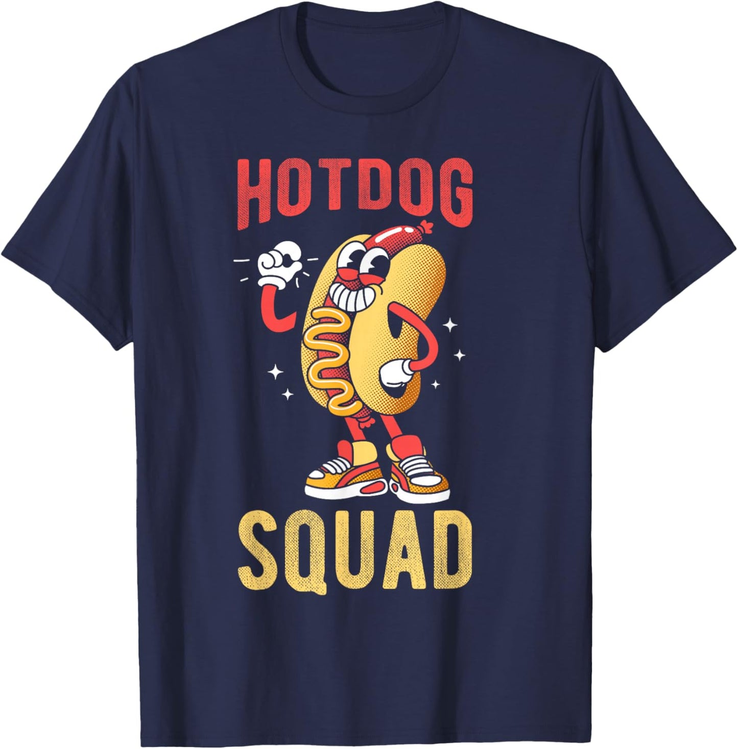 HOTDOG SQUAD Funny Hot Dog T-Shirt - T-Shirt | Navy