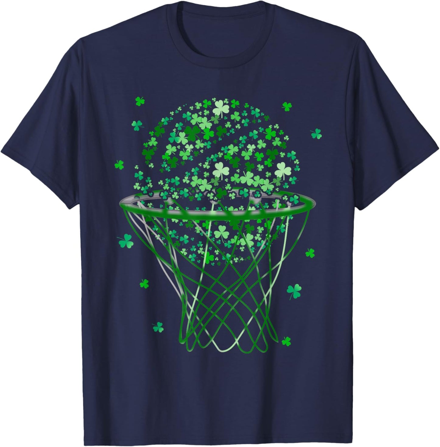 St Patricks Day Shamrock Basketball Saint Paddy's Kids Boys T-Shirt - T-Shirt | Navy