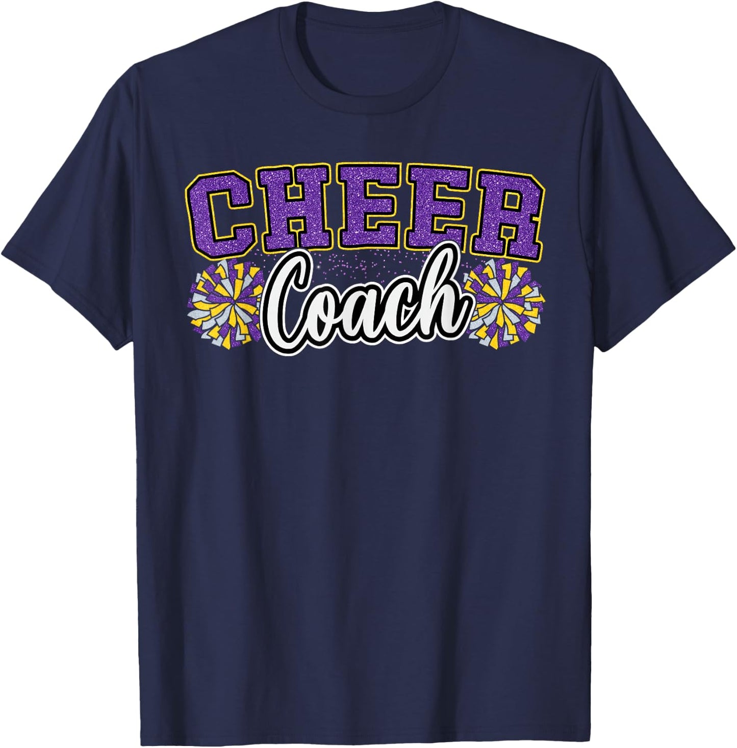 Loud Proud Cheer Coach Pom Poms Purple Cheerleader Women T-Shirt - T-Shirt | Navy