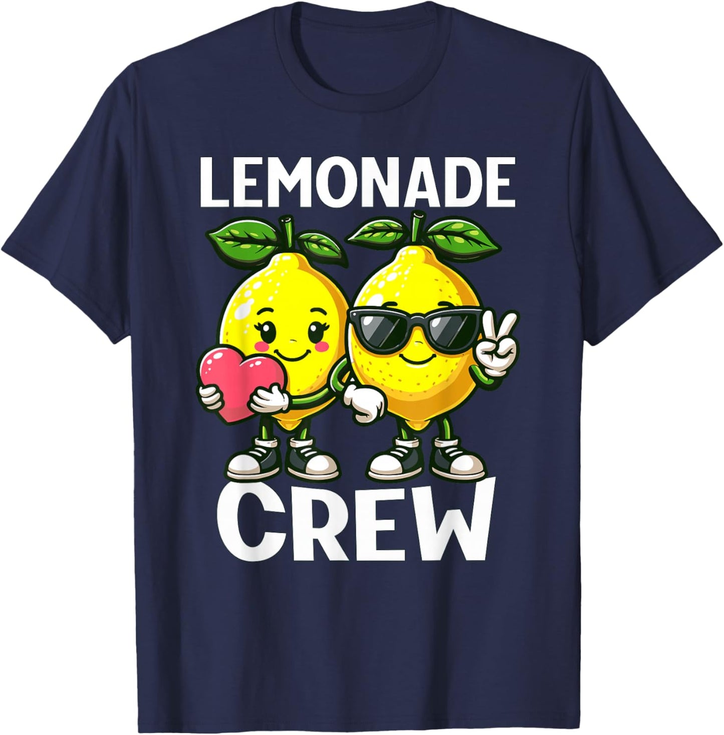 Lemon Stand Funny Lemonade Entrepreneur for Boys Girls Crew T-Shirt - T-Shirt | Navy