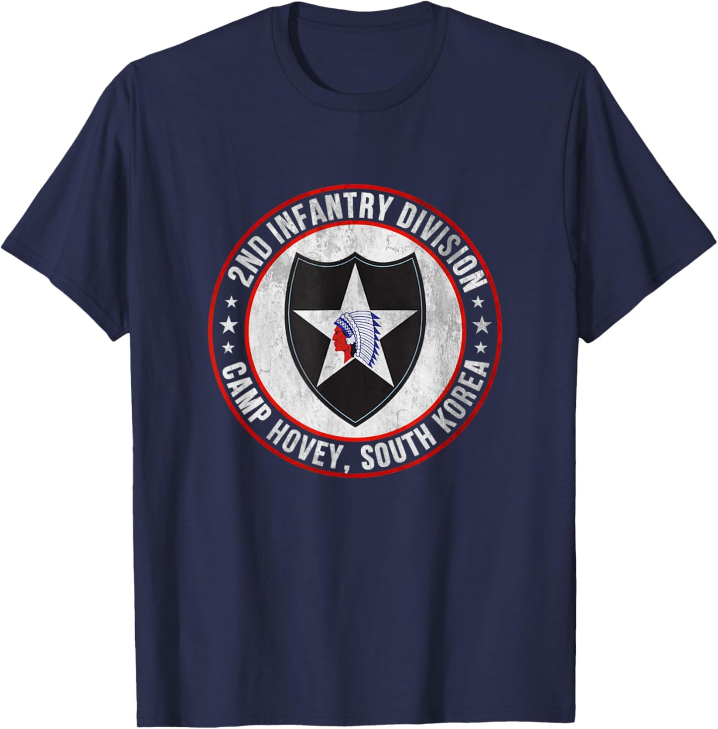 2nd Infantry Division Camp Hovey Korea Veteran Father Day T-Shirt - T-Shirt | Navy