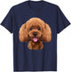Happy Toy Poodle Dog Smiling Face T-Shirt - T-Shirt | Navy