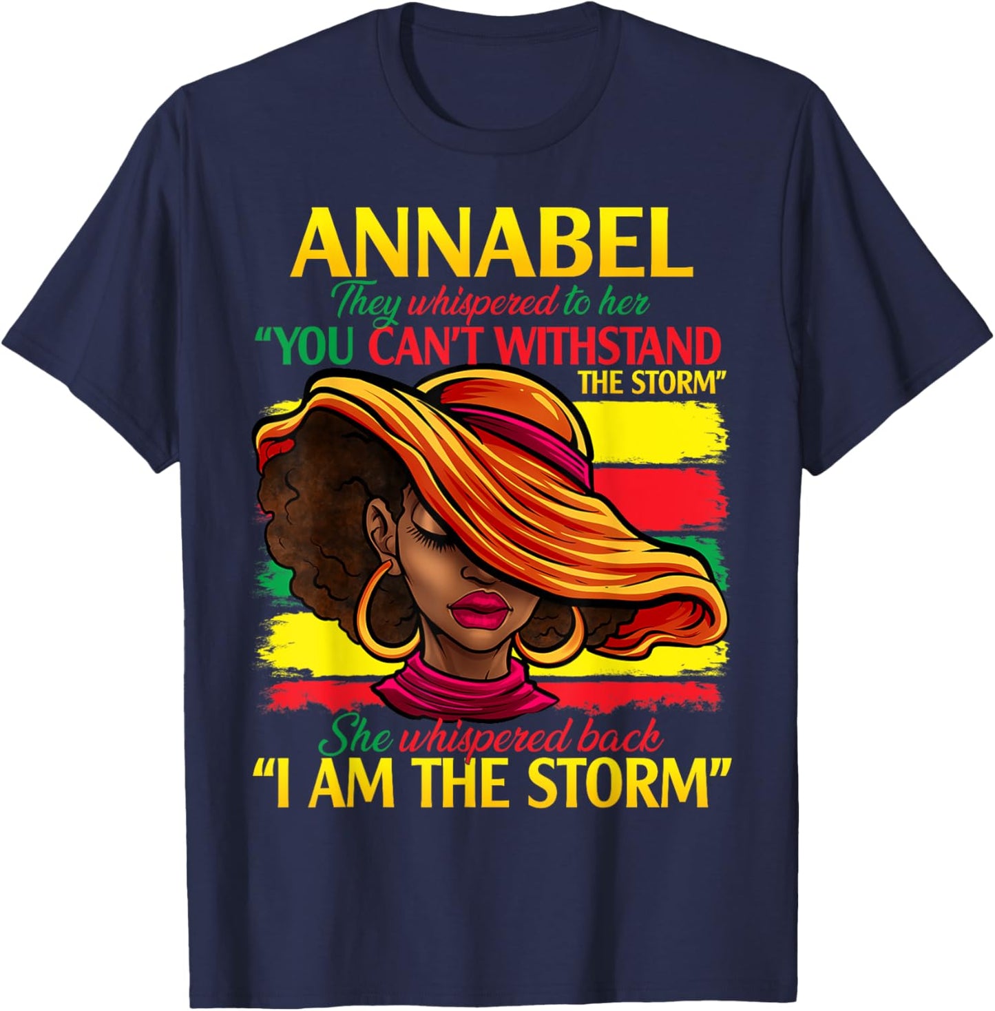ANNABEL First Name Family Surname Black History Month T-Shirt - T-Shirt | Navy