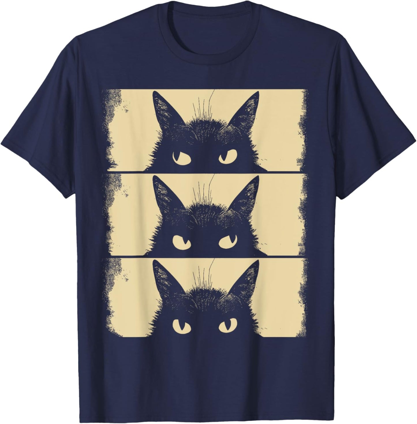 Cat Lover, Grumpy Black Kitten, Cat Mom, Cat Dad T-Shirt - T-Shirt | Navy