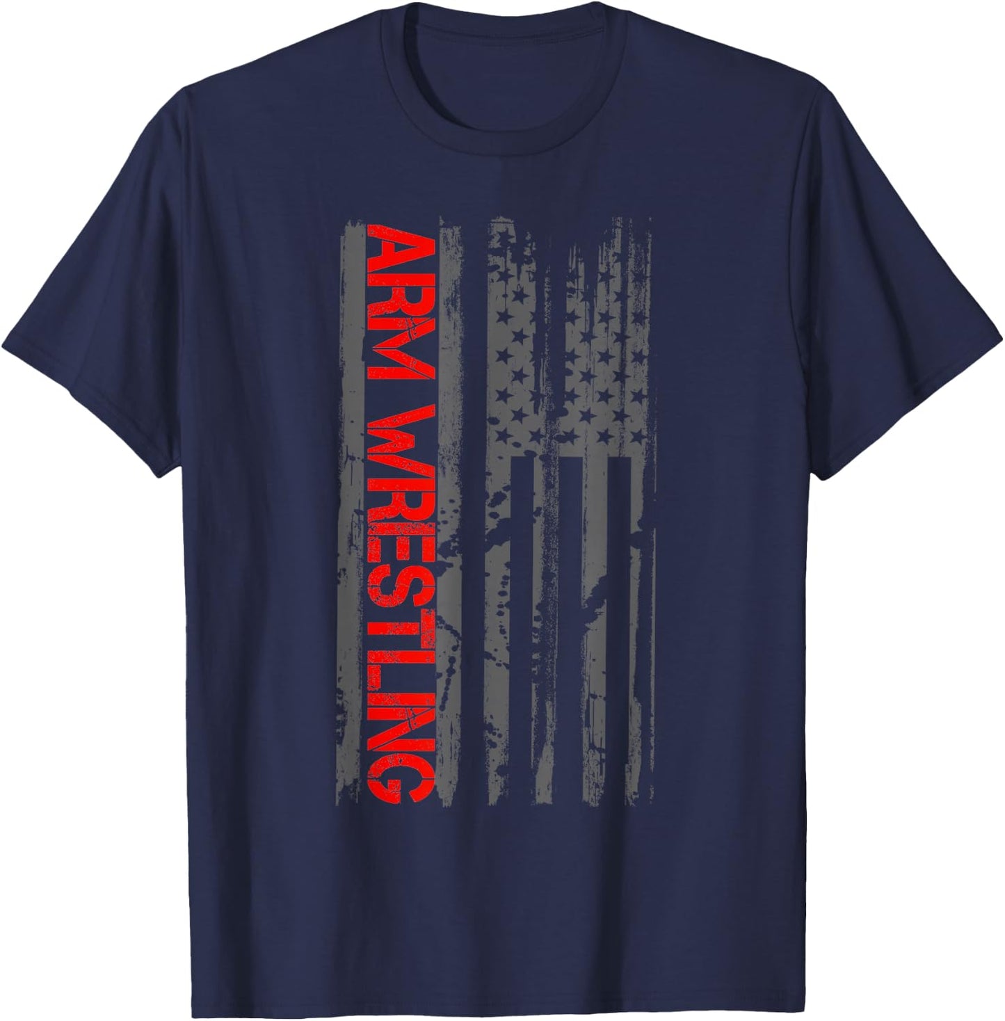 Arm Wrestling Patriotic American Flag T-Shirt - T-Shirt | Navy