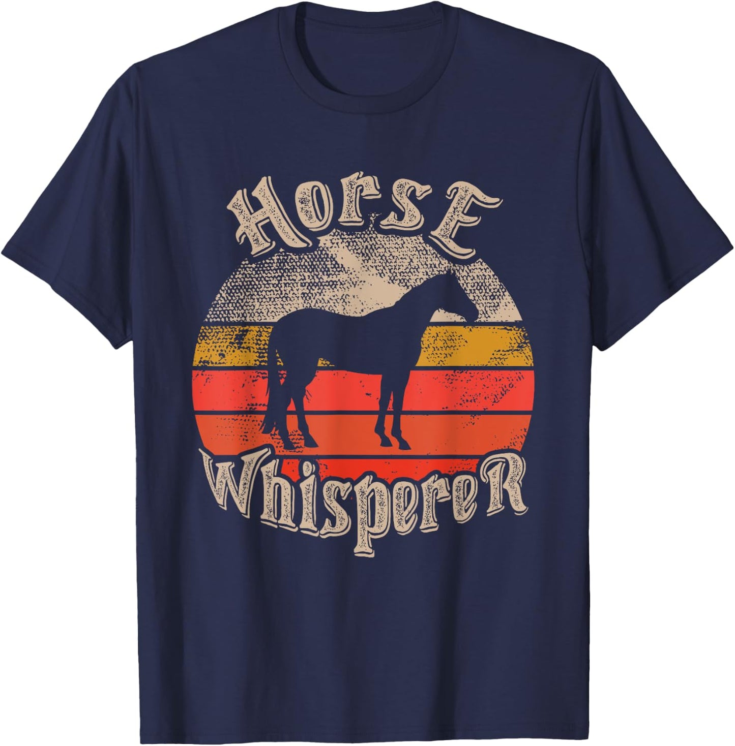 Horse Whisperer Funny lovers theme vintage sunset cute T-Shirt - T-Shirt | Navy