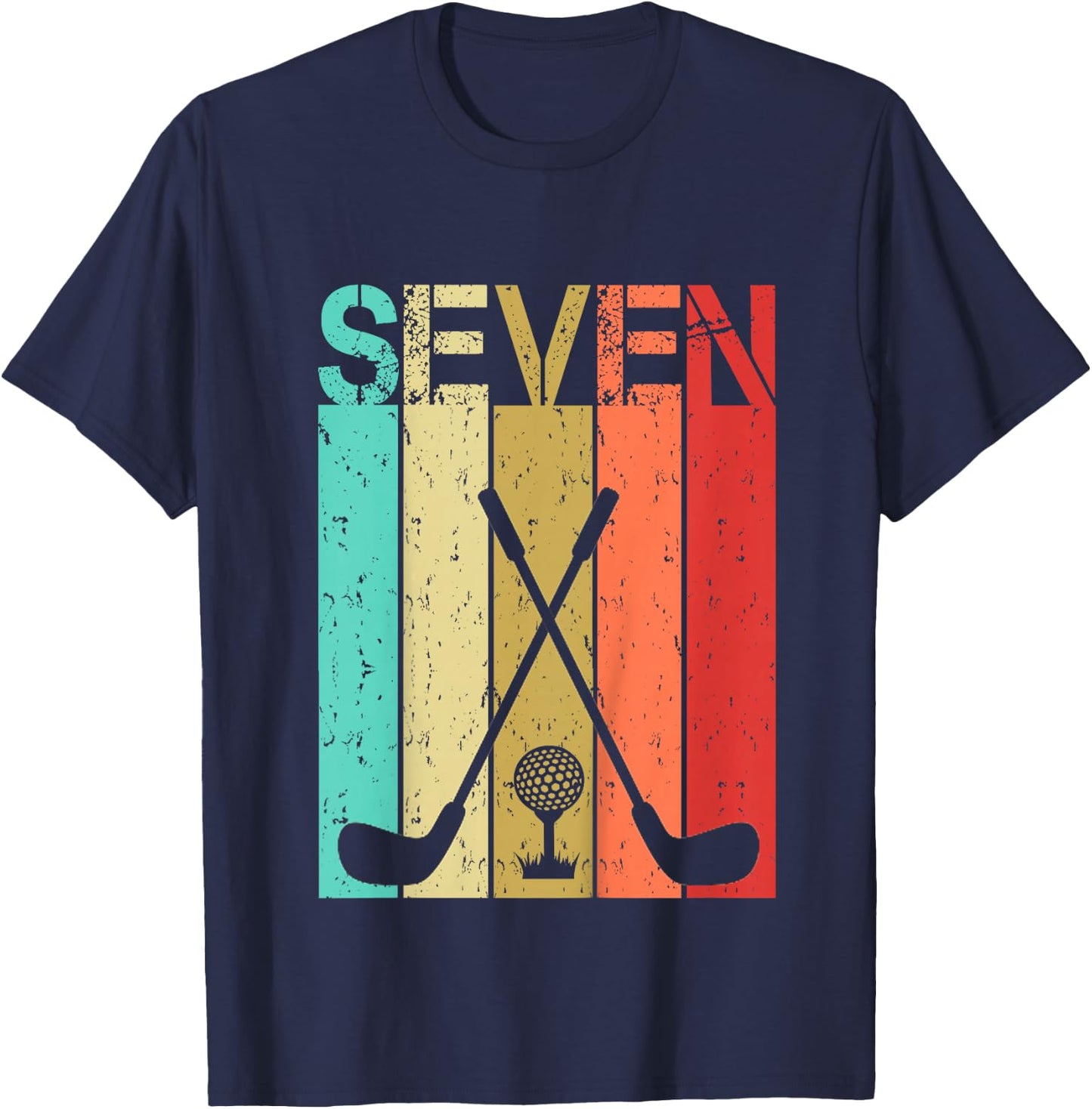 Golf 7 Birthday Boy Girl Golf 7 Year Old T-Shirt - T-Shirt | Navy