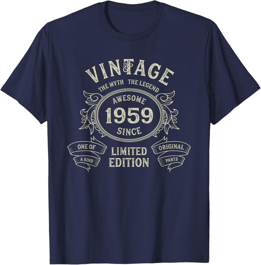 Vintage Born 1959 Limited Edition 67th Birthday 67 years old T-Shirt - T-Shirt | Navy