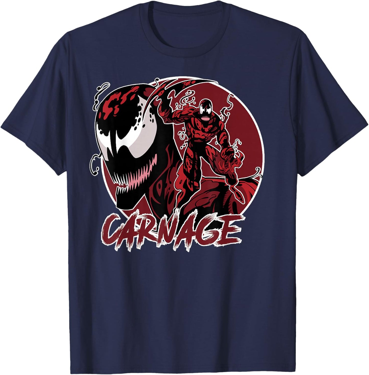 Marvel Carnage Circle Portrait T-Shirt - T-Shirt | Navy