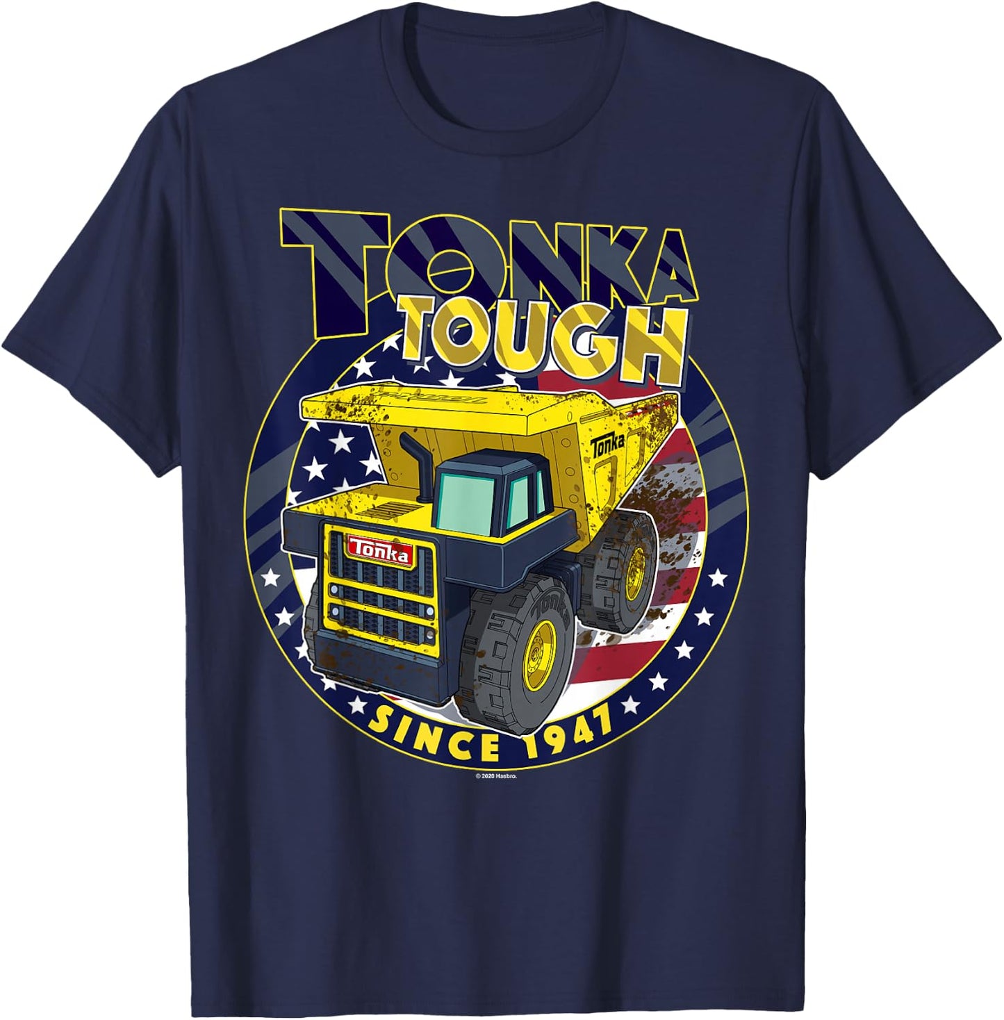 Tonka Tough Since 1947 American Flag Circle T-Shirt - T-Shirt | Navy
