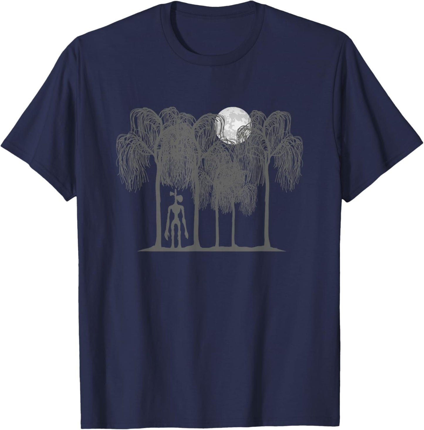 Supernatural White Full Moon and UFO Cryptkins Siren Head T-Shirt - T-Shirt | Navy