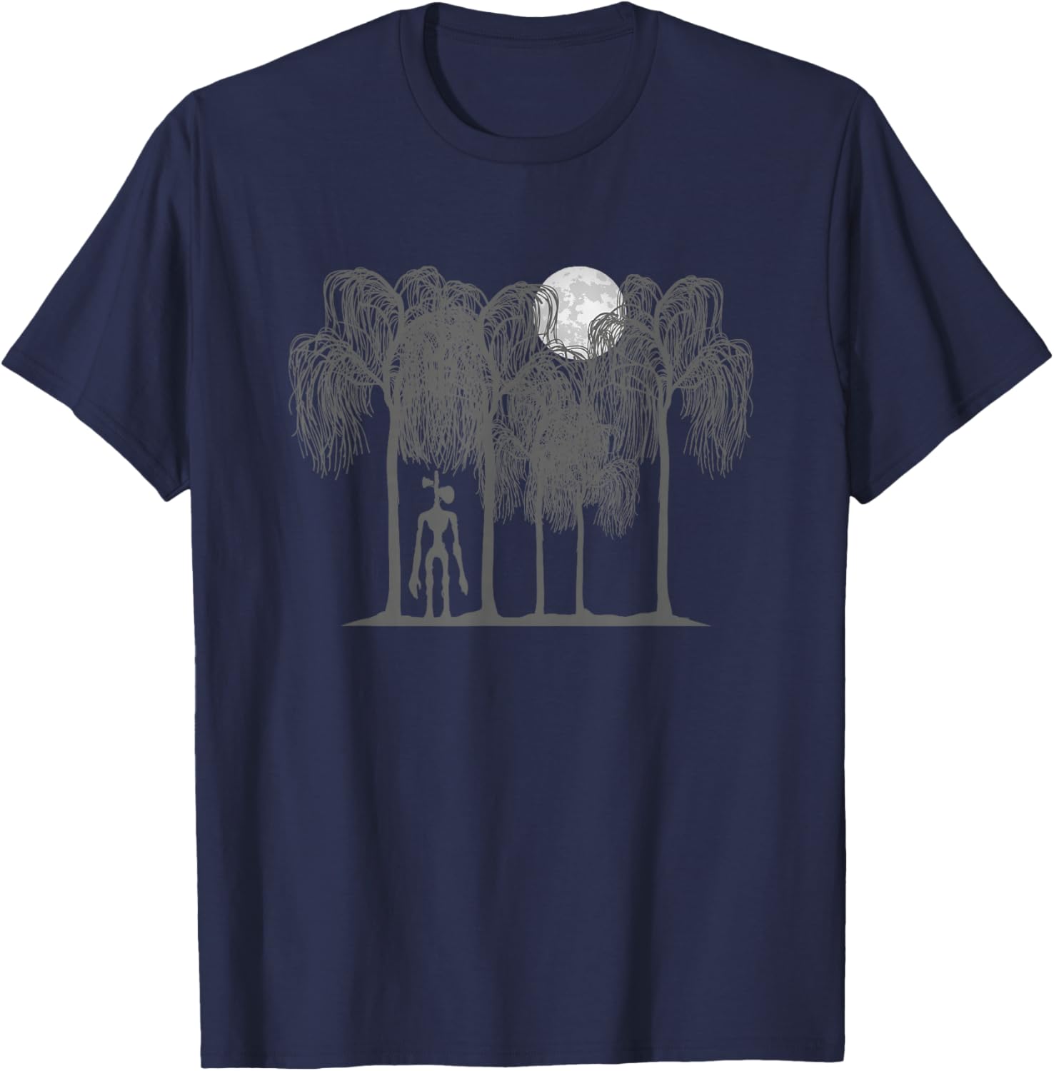 Supernatural White Full Moon and UFO Cryptkins Siren Head T-Shirt - T-Shirt | Navy