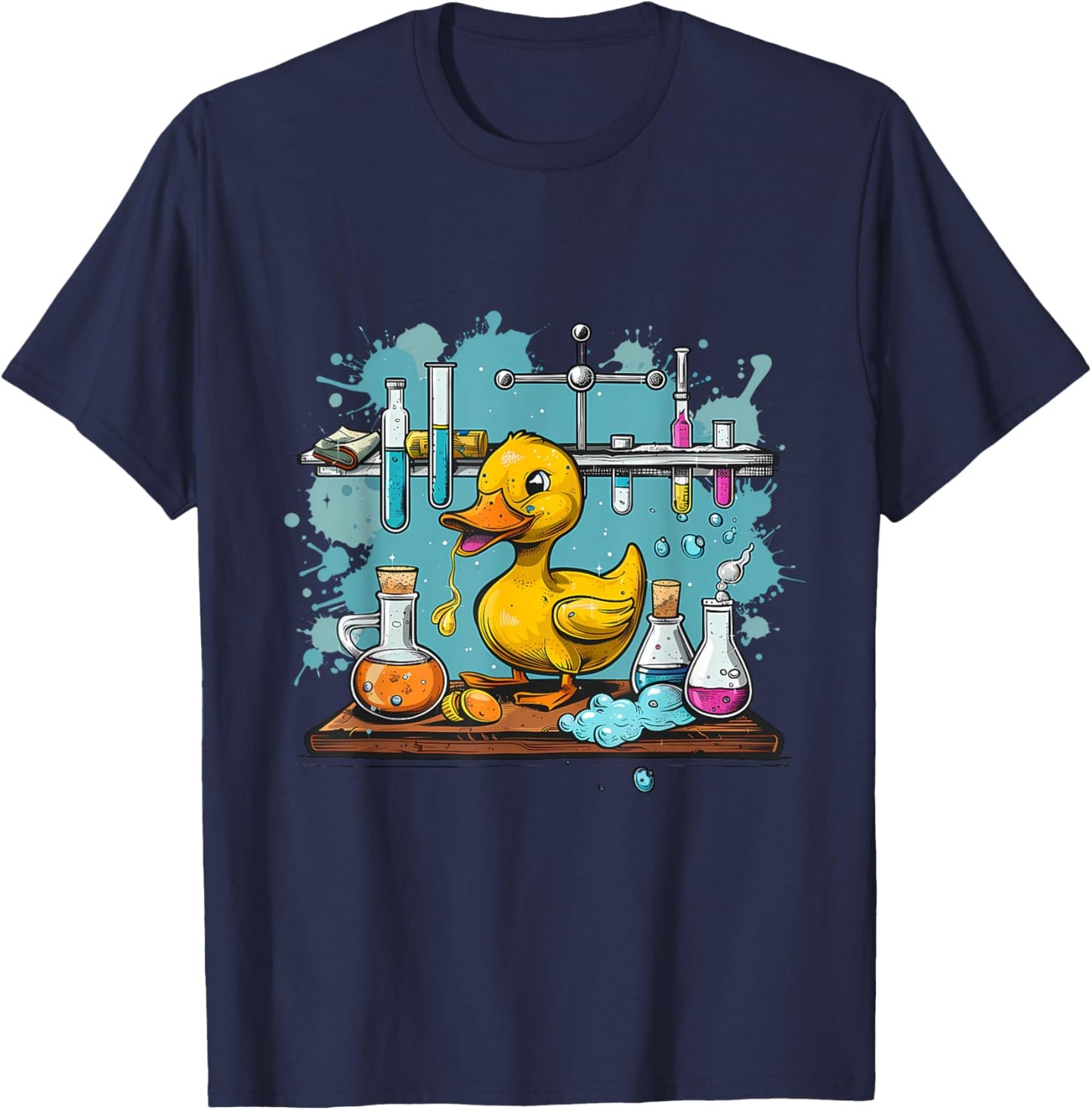 Rubber Duck Physics Chemists Teacher Science Rubber Duckie Women Kids T-Shirt - T-Shirt | Navy