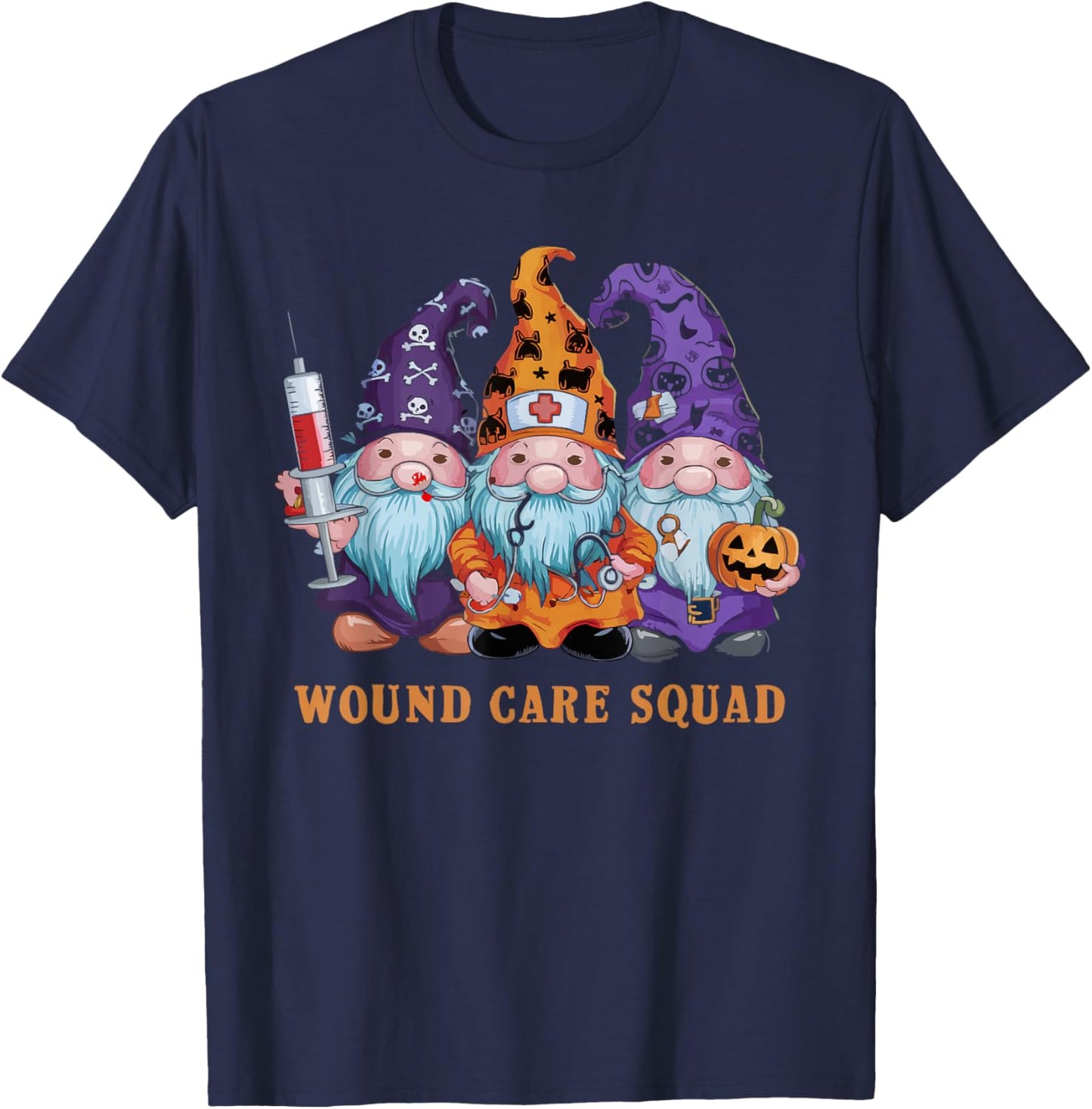 Halloween Wound Care Nurse Spooky Nursing Trick Or Treat T-Shirt - T-Shirt | Navy