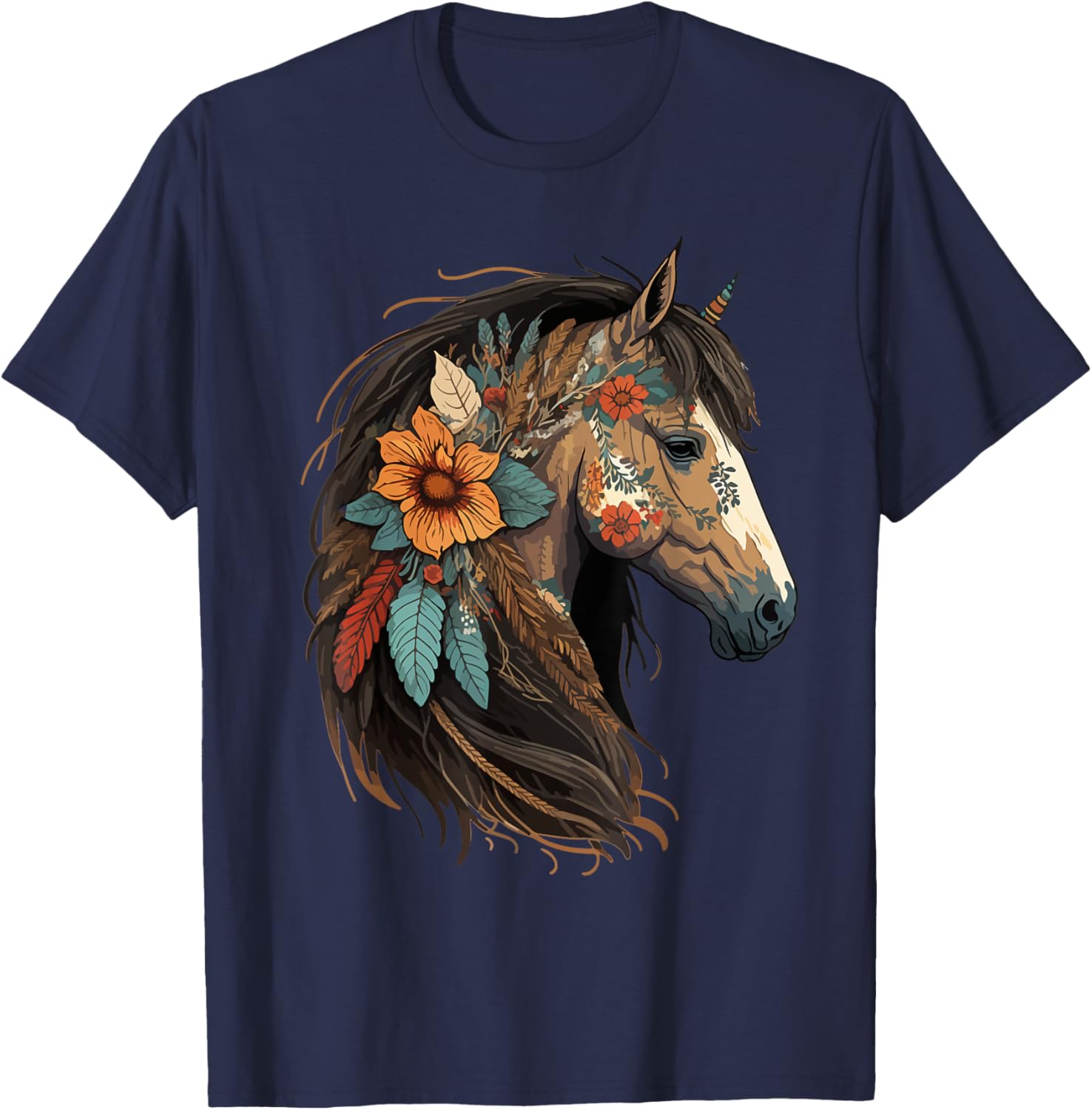 Just a girl who loves horses Co. Equestrian Horse Lover Western Cowgirl Horseback Riding T-Shirt - T-Shirt | Navy