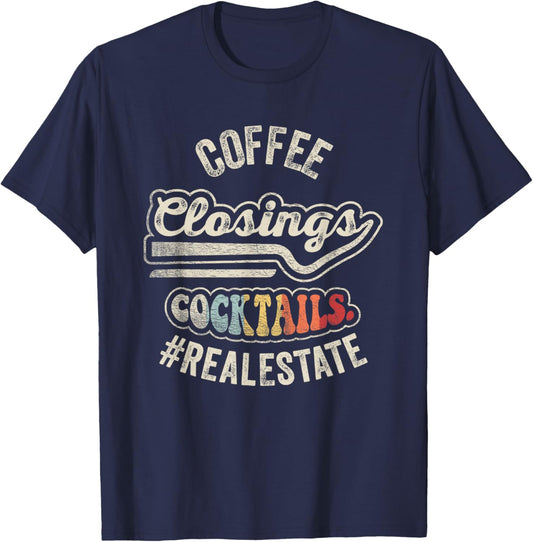 Retro Gift Real Estate Agent Real Estate Broker Realtor T-Shirt - T-Shirt | Navy