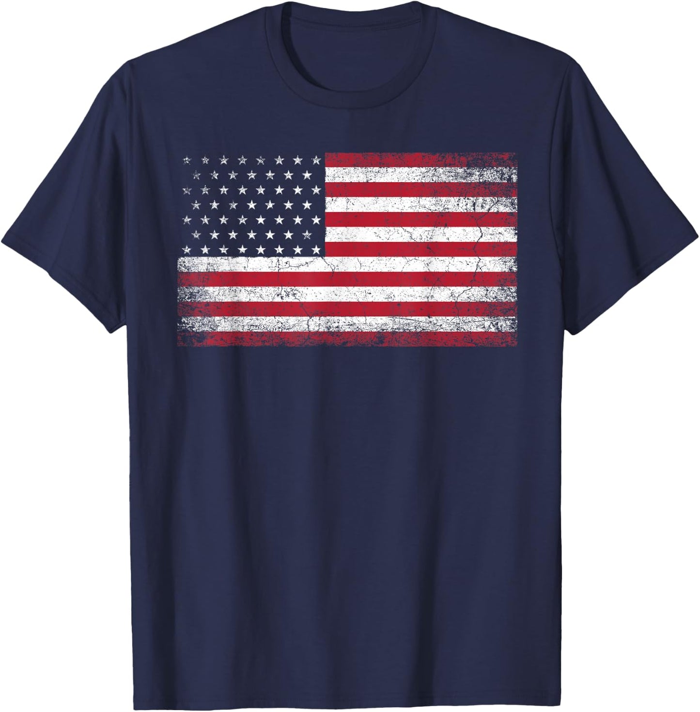 4th of July American Flag Vintage Country Small T-Shirt - T-Shirt | Navy