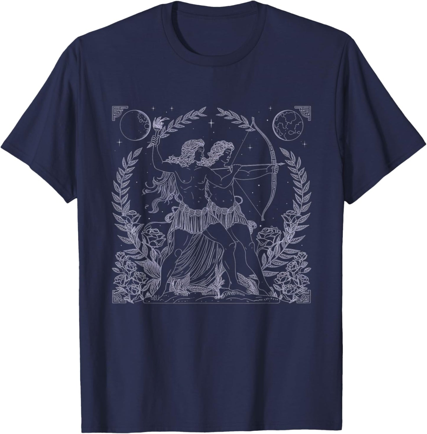 Eros and Psyche Cupid Greek Mythology Academia Gods Goddess T-Shirt - T-Shirt | Navy