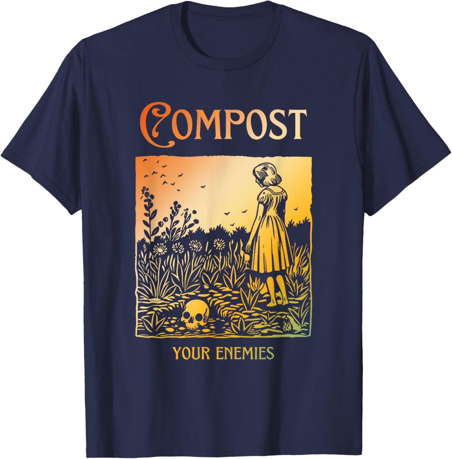 Compost Your Enemies Funny Halloween T-Shirt - T-Shirt | Navy