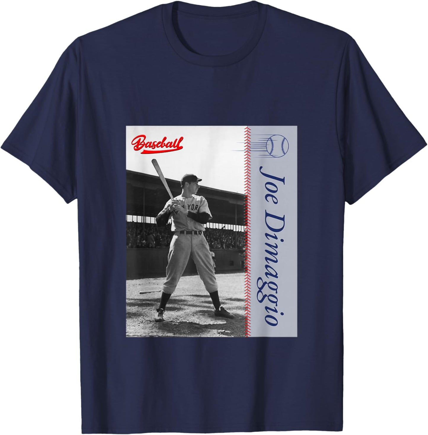 Great Moment Store Joe Dimaggio_Baseball_002 , Small, Black T-Shirt - T-Shirt | Navy
