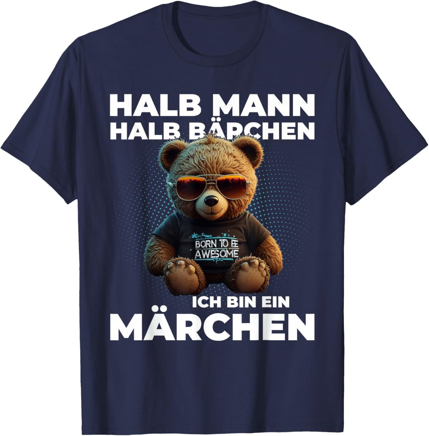 Bär halb Mensch halb Bärchen Märchen Partner Geschenk Lustig T-Shirt - T-Shirt | Navy