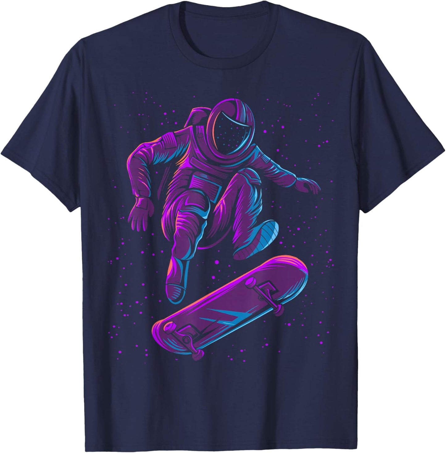 Skating Astronaut Skateboard T-Shirt - T-Shirt | Navy