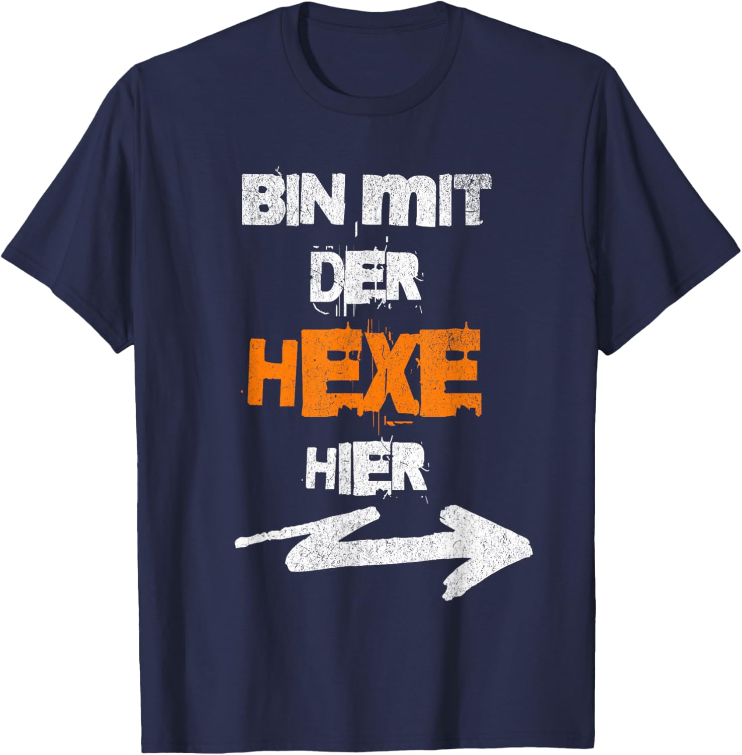 Ich Bin mit der Hexe Hier Halloween Kostüm Partner T-Shirt - T-Shirt | Navy
