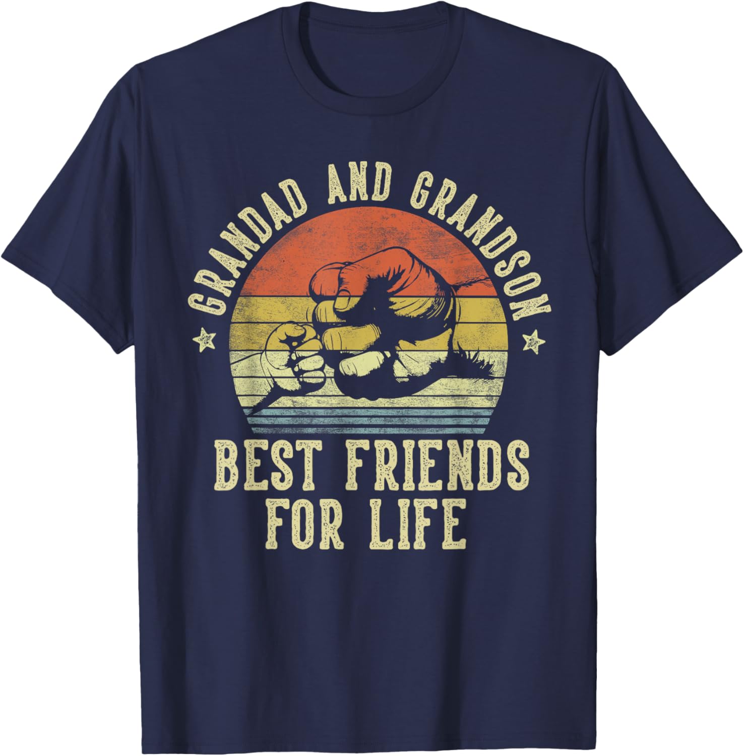 Grandad and Grandson Best Friends for Life Funny Grandad , Small, Black T-Shirt - T-Shirt | Navy