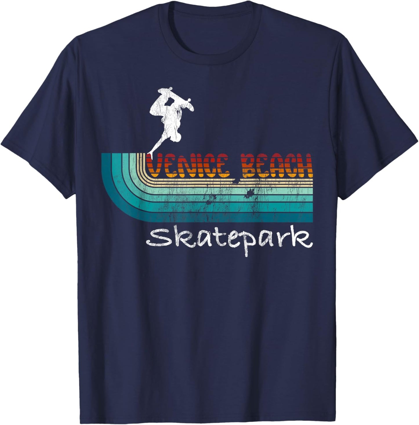 Venice Beach California Skatepark, Skateboard T-Shirt - T-Shirt | Navy