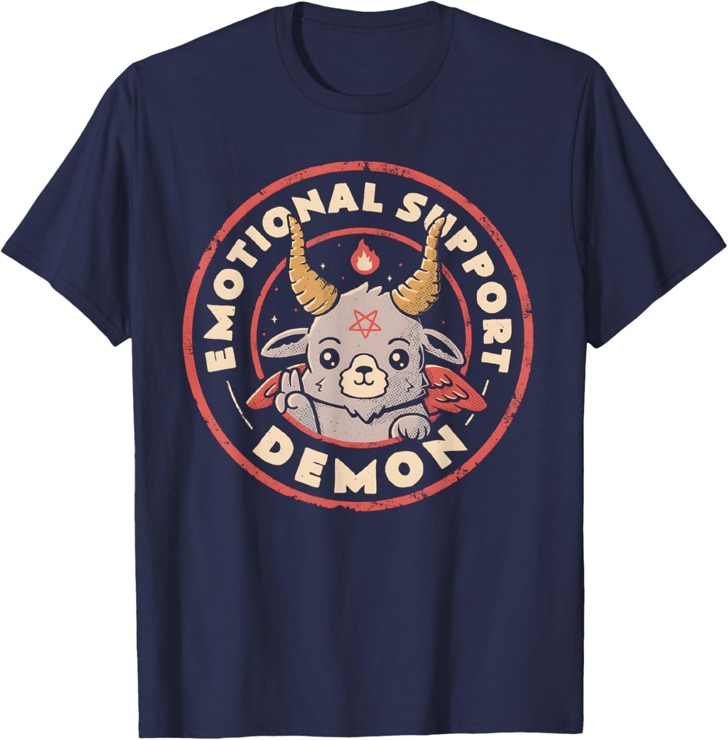 Emotional Support Demon T-Shirt - T-Shirt | Navy