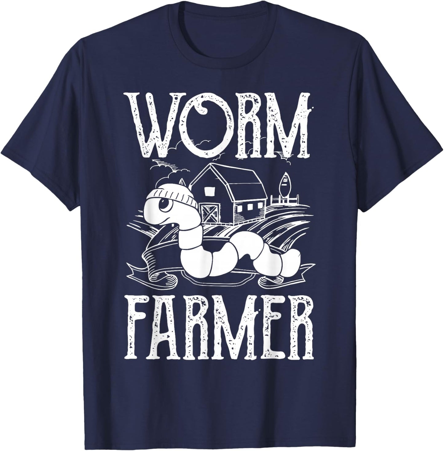 Worm Farmer Vermiculture Gardening Farming Compost T-Shirt - T-Shirt | Navy