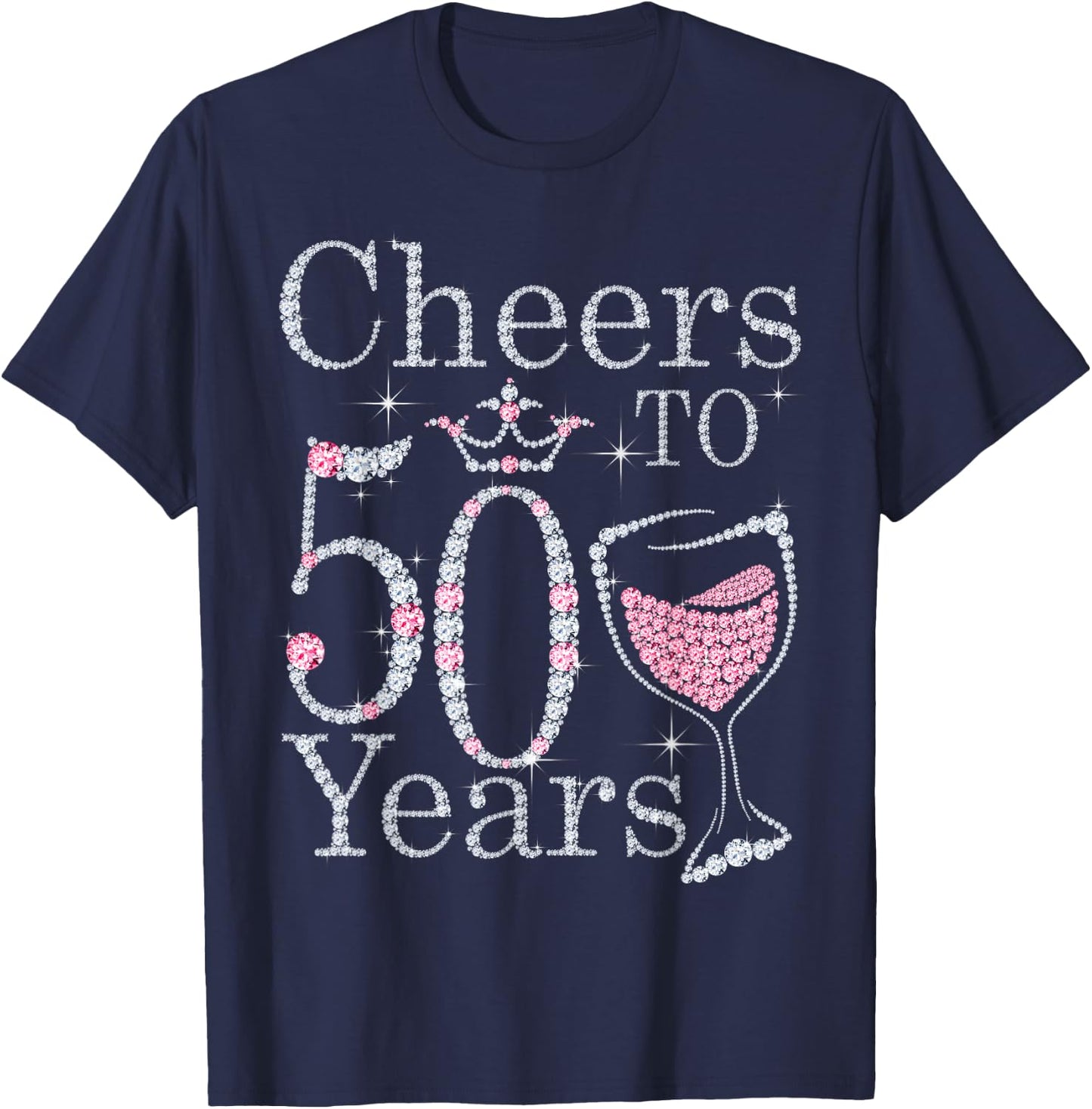 Cheers to 50 Years 1972 50Th Birthday Gift T-Shirt - T-Shirt | Navy