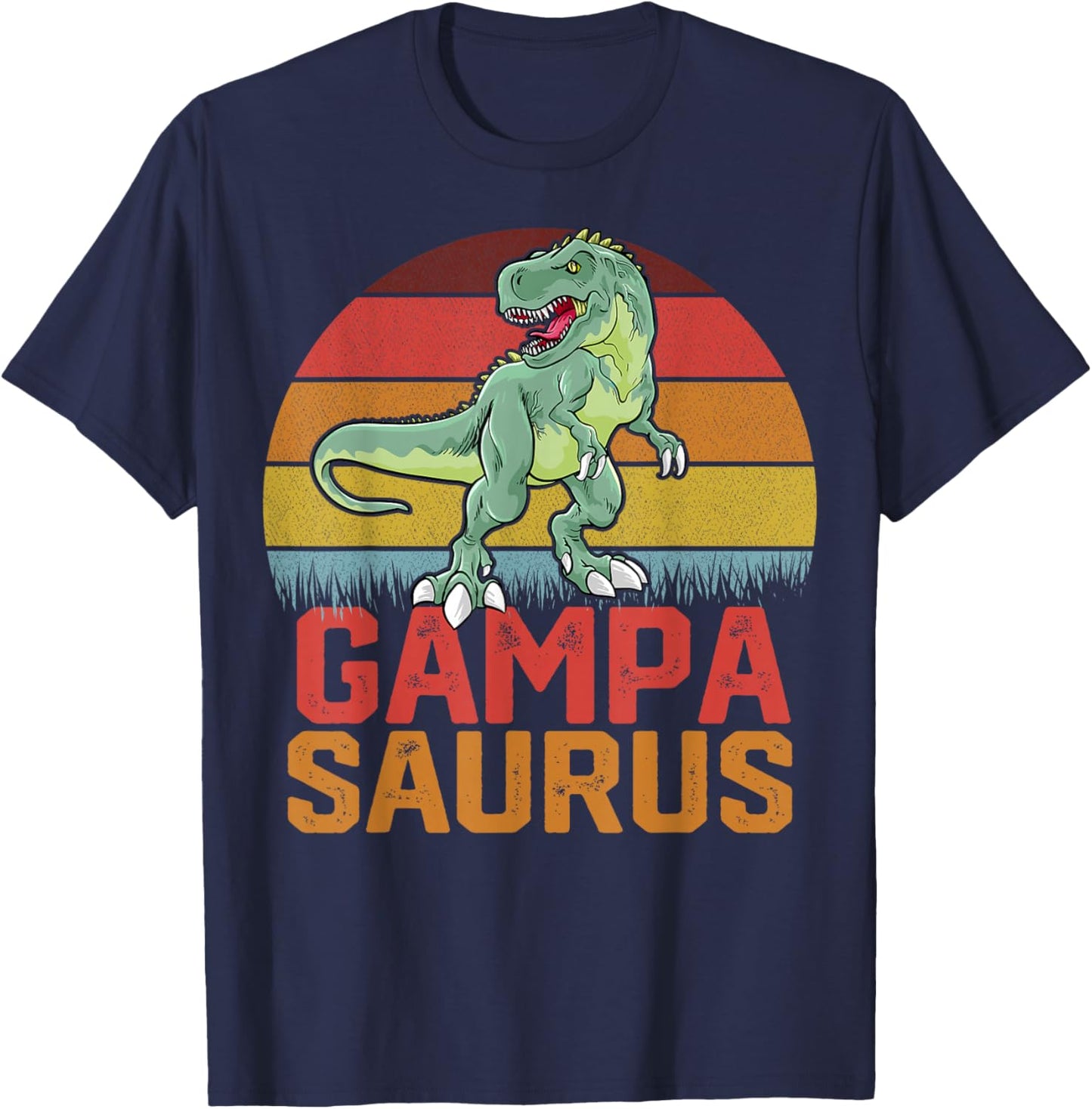 Gampa Saurus Grandpa Dinosaur Family Matching Father's Day T-Shirt - T-Shirt | Navy