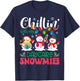 Chillin With My Daycare Snowmies Light Christmas Teacher Men Women Kids T-Shirt - T-Shirt | Navy