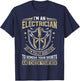 I'm An Electrician I'm Fully Qualified Funny Lineman Vintage T-Shirt - T-Shirt | Navy