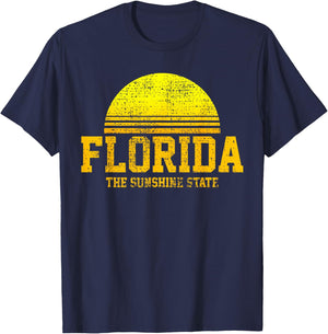 Florida Vintage Retro The USA US State Gift T-Shirt - T-Shirt | Navy