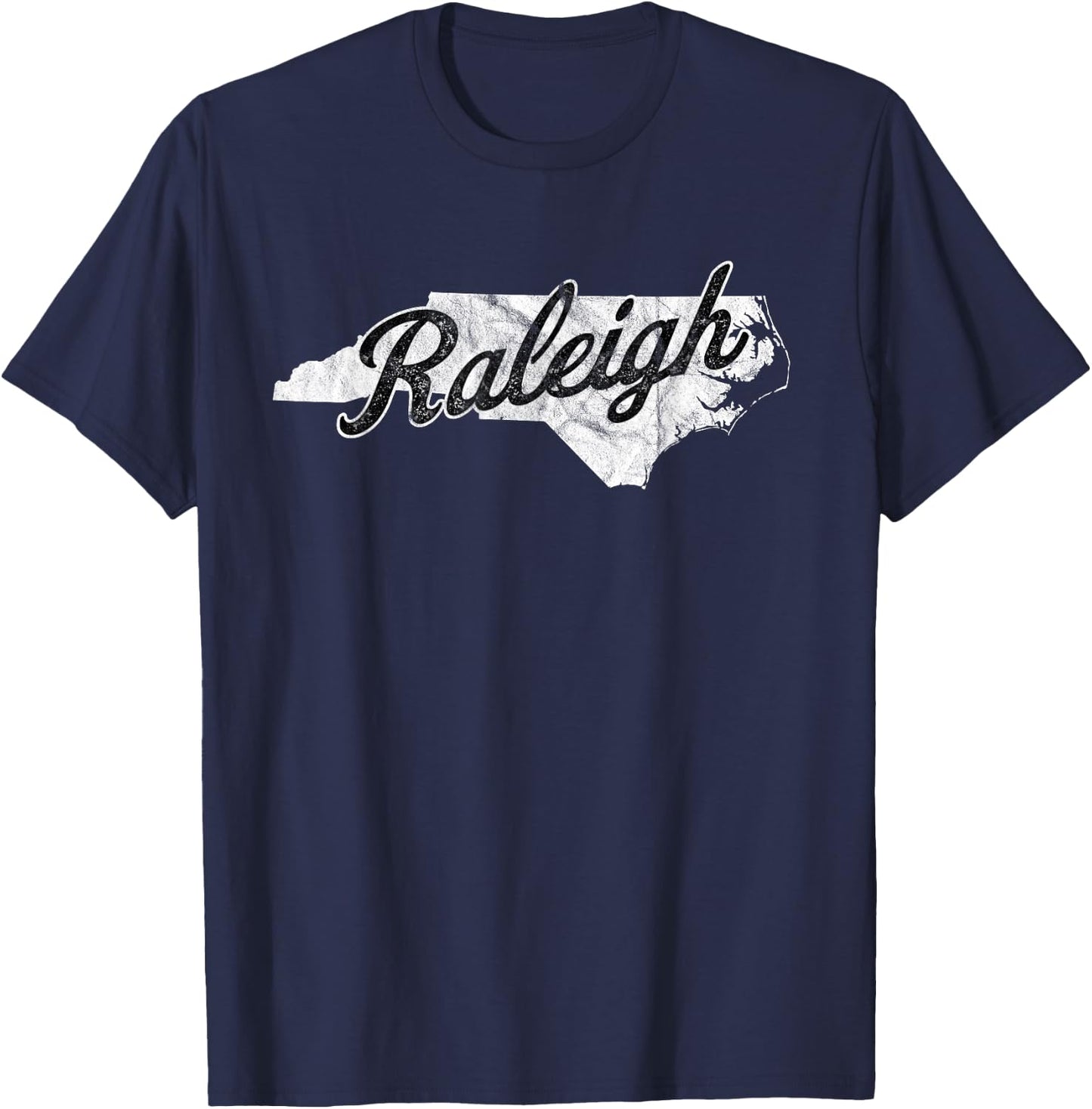Raleigh North Carolina Map NC Home T-Shirt - T-Shirt | Navy