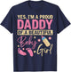 Proud Girl Daddy Newborn Daughter Dad Family Baby Shower T-Shirt - T-Shirt | Navy