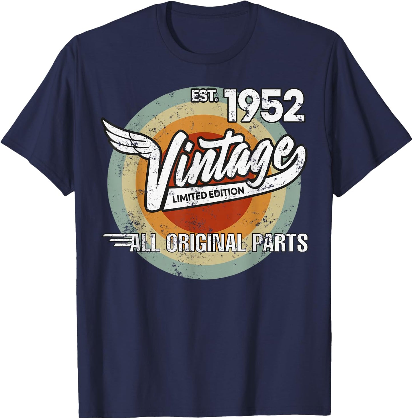 1952 Born Made in 1952 Vintage Biker Birthday Gifts T-Shirt - T-Shirt | Navy