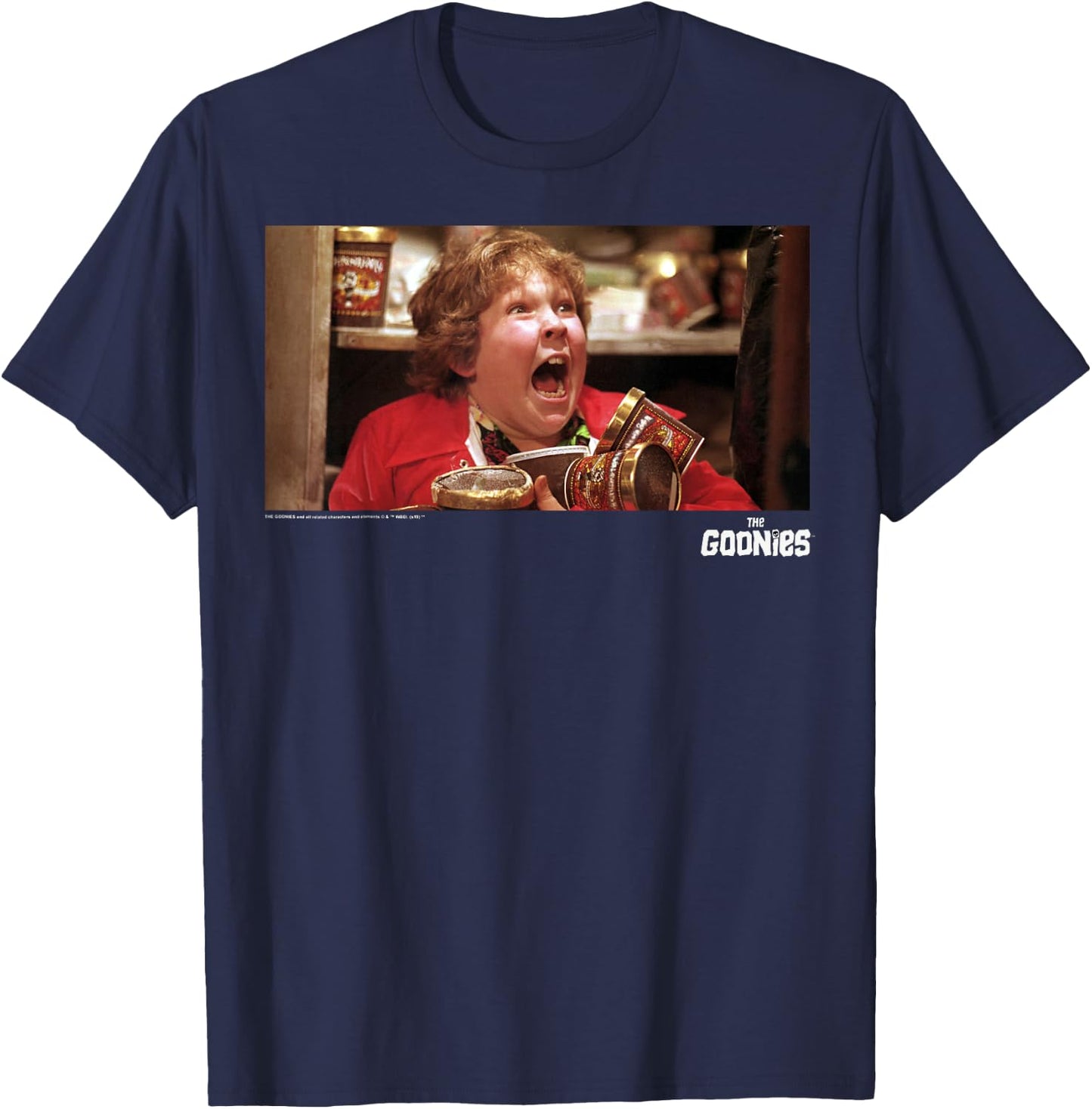 The Goonies Chunk Snack Time Portrait T-Shirt - T-Shirt | Navy