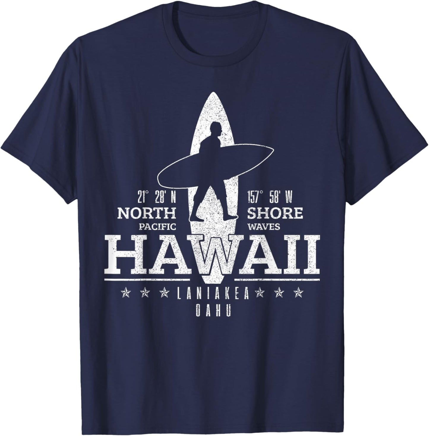 Hawaii Surfing Uaho Beach North Shore Surf Surfer Gift T-Shirt - T-Shirt | Navy
