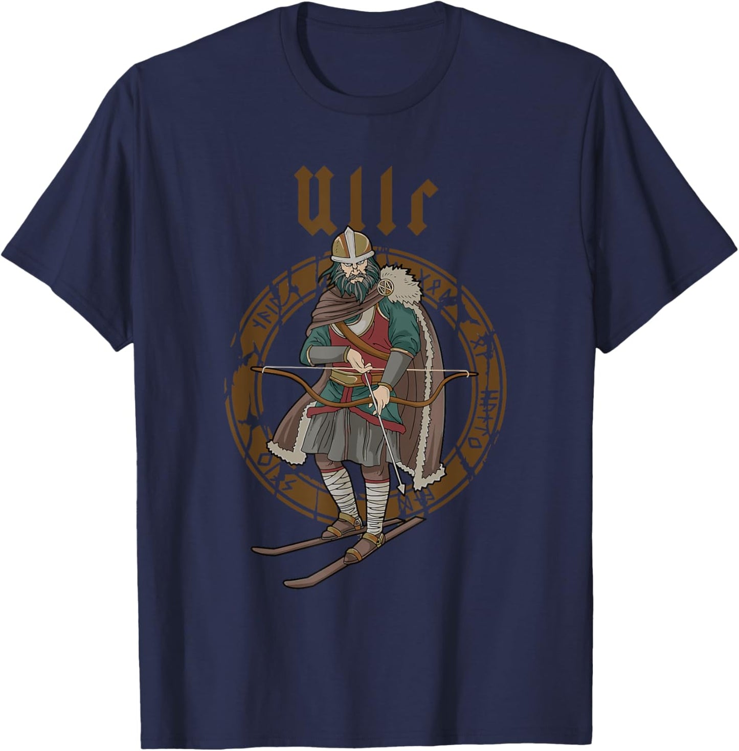 Ullr God Of Archery Norse Hunting Viking Ski T-Shirt - T-Shirt | Navy